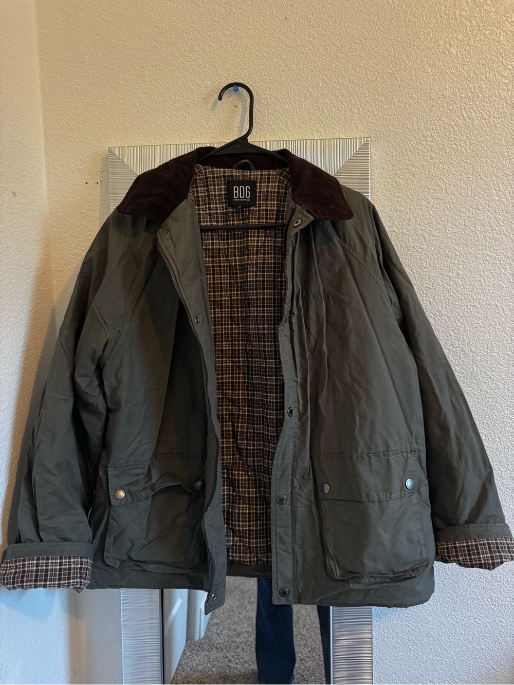 BDG Women’s Olive Green Utility Jacket with Corduroy Collar